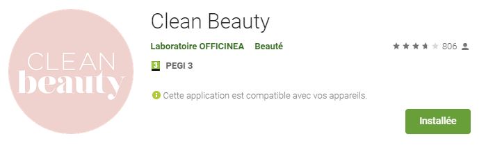 Appli clean beauty sur google play store
