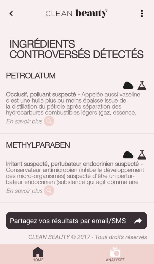 détail de produits controversés sur Clean Beauty